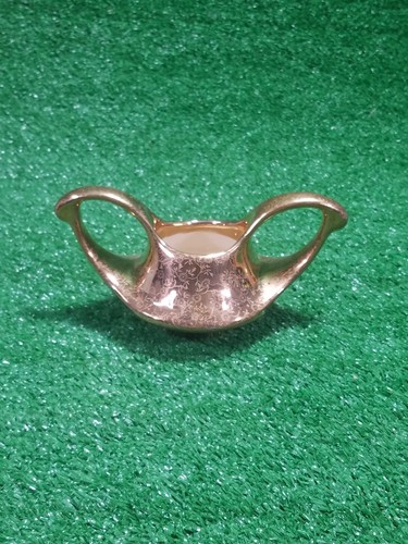 Zuccheriera Pearl China Co. oro 22 carati doppio manico decorata a mano  - Foto 1 di 12