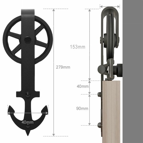 1.2M-4.6M Schiebetürsystem Schiebetürbeschlag Kit Stalltür Schiene Bodenführung - Bild 48 von 176