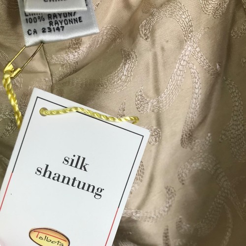 Talbots Damenhose 10 Gold reine Seide Shantung bestickt Seitenreißverschluss neu mit Etikett $ 118 - Bild 11 von 12
