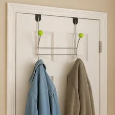Over the Door 4 Hook Rack Hanger Organizer for Towels Coats Hats Robes Closet