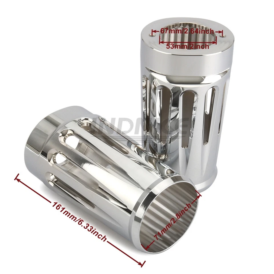 CUBIERTA DESLIZANTE HORQUILLA CROMADA para Harley Touring Road King Tri Glide FLHTCUTG 80-19 Foto 4 de 4