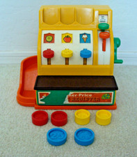 Vintage Fisher-Price Cash Register - Complete with Six Coins - Working Condition
