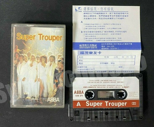 1987 ABBA SUPER TROUPER TAIWAN LTD 10 TRACKS CASSETTE TAPE RARE FRIDA BJORN - Picture 1 of 8
