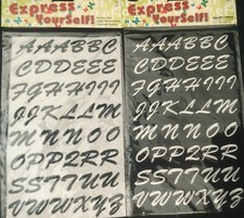 48 LETTERS EACH BLACK , WHITE OR BOTH EMBROIDERED IRON-ON LETTERS BY WRIGHTS