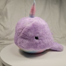 FAO Schwartz Enchanted Unicorn Narwhal 15" Plush Animal Lights and Sound New
