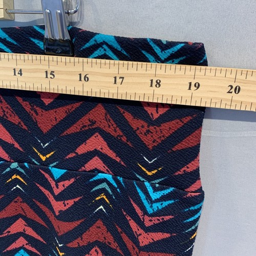 Gonna donna LulaRoe 3XL Cassie nera rossa verde acqua astratta dritta elasticizzata pull on - Foto 5 di 9