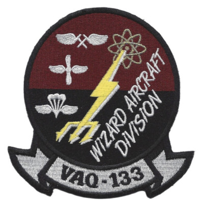 4.25'' NAVY VAQ-133 ELECTRONIC ATTACK SQUADRON WIZARD EA-6B  EMBROIDERED PATCH