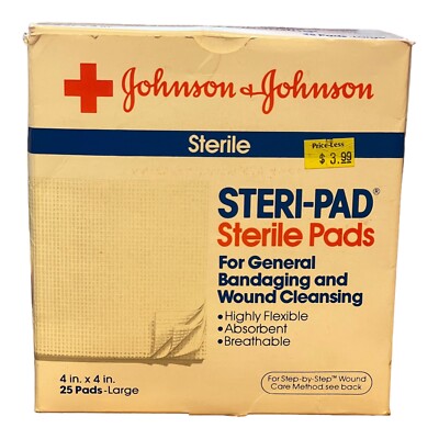 Vintage 1970 s Johnson and Johnson Steri-Pad Band-Aid Sterile Pads