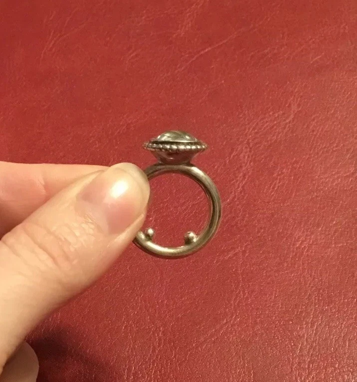 Auténtico Anillo Pandora Plata Esterlina Otoño Cielos Amatista Verde ~ Talla 4.75 Foto 3 de 4