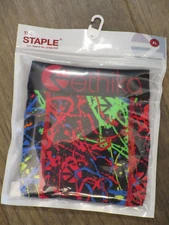 ETHIKA THE STAPLE STEADY DRIPPIN PAINT SPLASH BLACK/ RED BOXER BRIEFS  SIZE XL