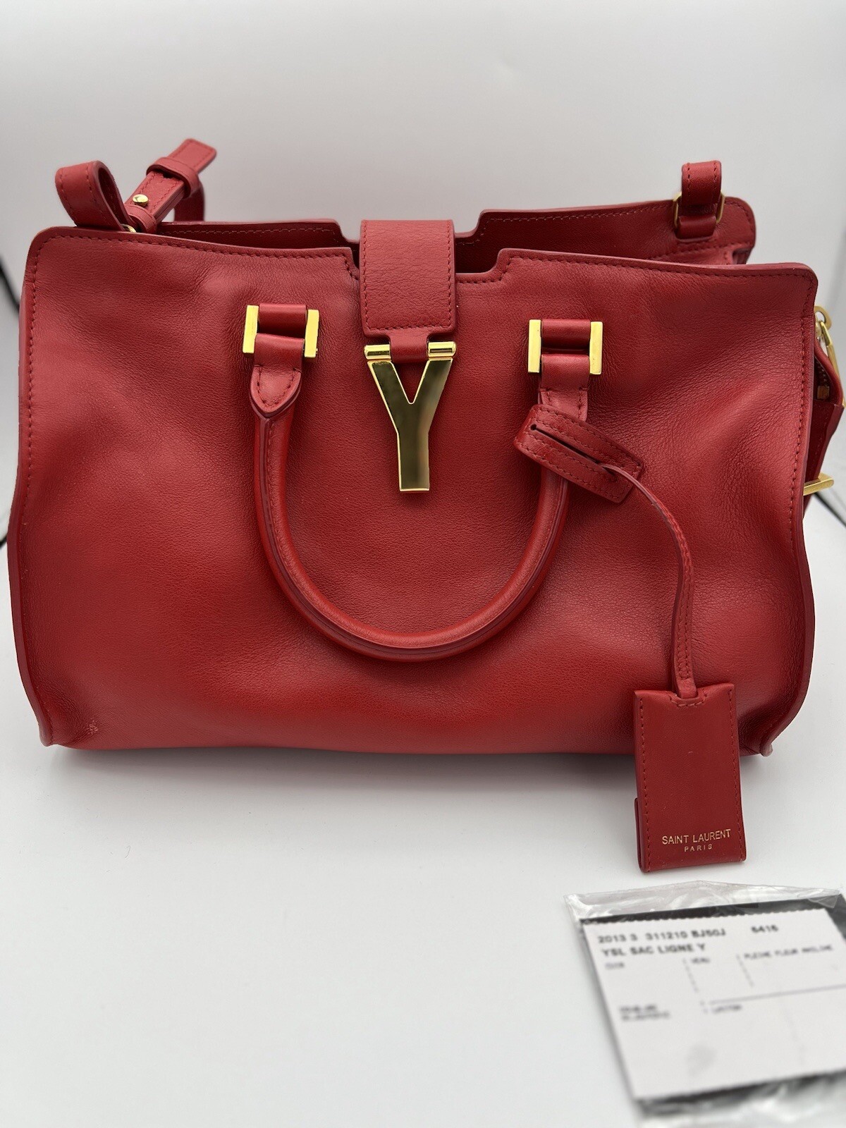 Autentico Saint Laurent Classic Y Cabas piccolo rosso
