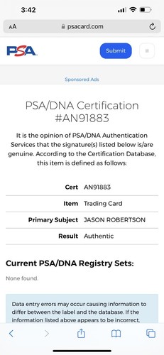 Jason Robertson IP Signed Upper Deck Ice RC Card Psa Dna Autographed Stars - Picture 3 of 3