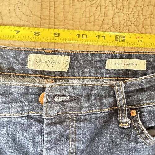 Jessica Simpson Five Pocket Flare Stretch Jeans Women's Size 16/33 - Picture 3 of 5