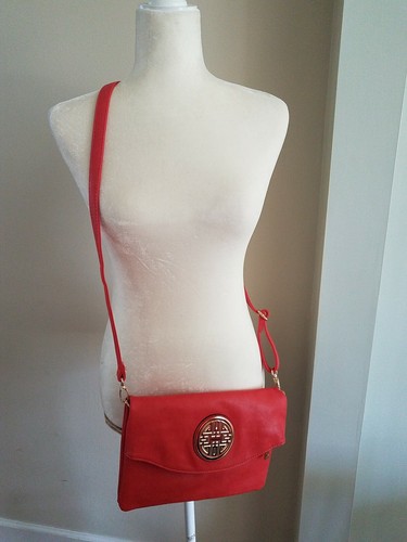 Damen Clutch Crossover Body Bag Handtasche Koralle - Bild 1 von 9