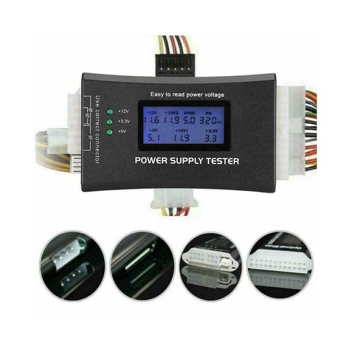 20/24 4/6/8 PIN LCD ATX Power Supply Tester Tool for IDE HDD for Computer