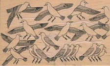 Bird Background 4 x 6" Rubber Stamp, Bird Stamp, Bird Background Stamp