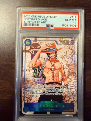 PSA 10 Portgas D Ace OP13 119 SEC ALT Art One Piece Japanese Card