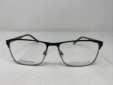 Perry Ellis PE 408-1 55-16-140 Black/Brown Metal Full Rim Eyeglasses Frame 2321