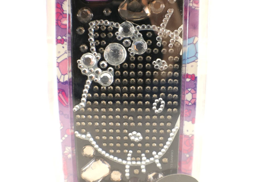 Funda Hello Kitty iPhone 5 #01T10-1 Estrás Negra Plástico Sanrio Paquete Nuevo de Lote Antiguo Foto 2 de 4
