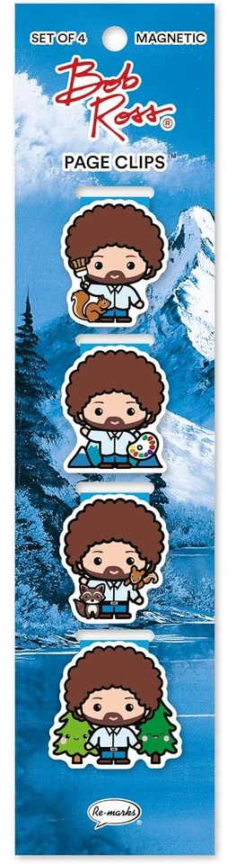Re-Marks Bob Ross Magnetic Page Clips Set 2, Set of 4