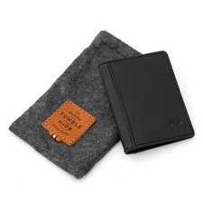 Tumble and Hide Italian Tudor Leather Travel W8 cm x H10 x D1 cm, Black