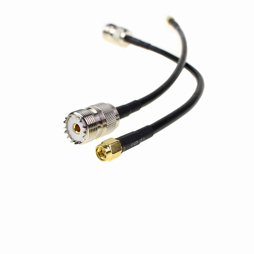 2 Pezzi Connettore Spina UHF SO239 Femmina a SMA Maschio RG58 Cavo Jumper Treccia 8'' - Foto 5 di 5