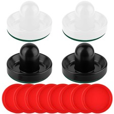 Air Hockey Pushers Pucks Set 4 Strikers 8 Red Pucks for Game Tables