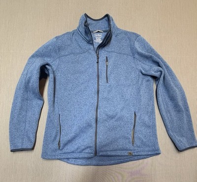 L.L.Bean Sweater Fleece Jacket Mens XL Tall Blue Full Zip Mock Neck Outdoor