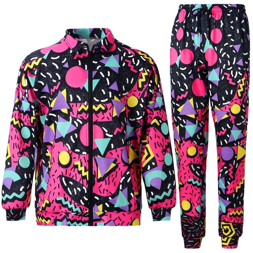 Mepase 80s 90s Outfit for Men Neon Halloween Costumes, X-Large, Modern