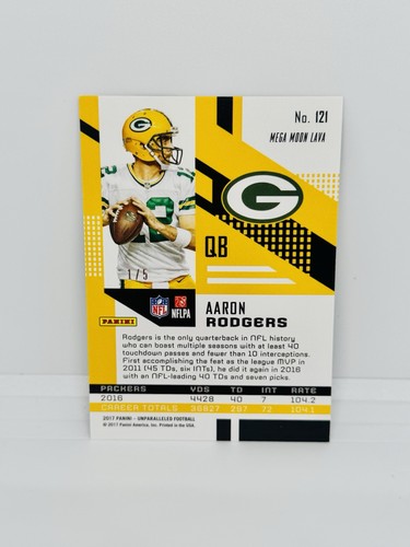 2017 Unparalleled AARON RODGERS Mega Moon Lava /5 Packers #121 - Picture 2 of 2