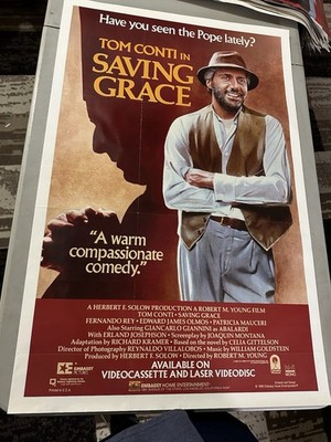 Saving Grace 1986 Video Store Promo Poster Tom Conti HBO Cannon VHS