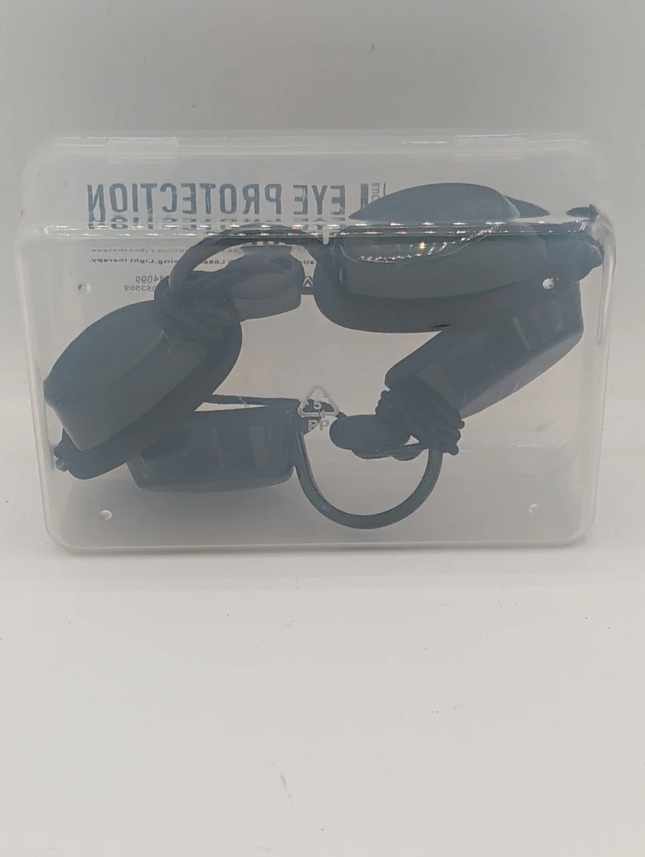 Paquete de 2 gafas de protección ocular negras ajustables para bronceado terapia de luz láser
