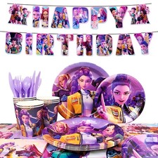 114 Pcs KPOP Party Decoration Demon Music Hunter Birthday Party Tableware Plates