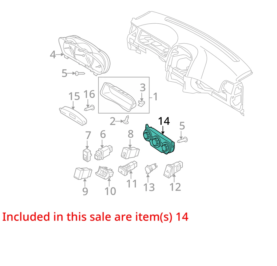 Kia Spectra 2007-2009 calefacción aire acondicionado control de clima 97250-2f060 RU4BX Foto 3 de 4