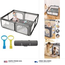 71" x 59" Extra Large Baby Playpen for Babies and Toddlers, Safe Activity Cen...