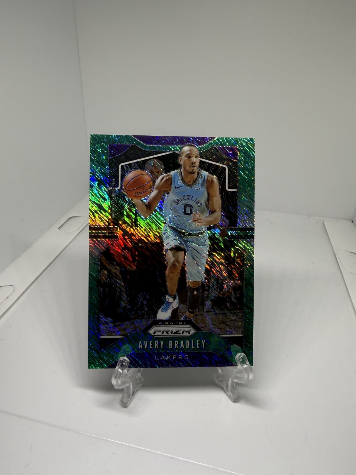 2019-20 Panini Prizm Avery Bradley Prizm Premium Green Shimmer #/25 Lakers