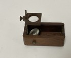 Antique Microscope J. J. Bausch Pocket Field Microscope In Wood Box — photo 2