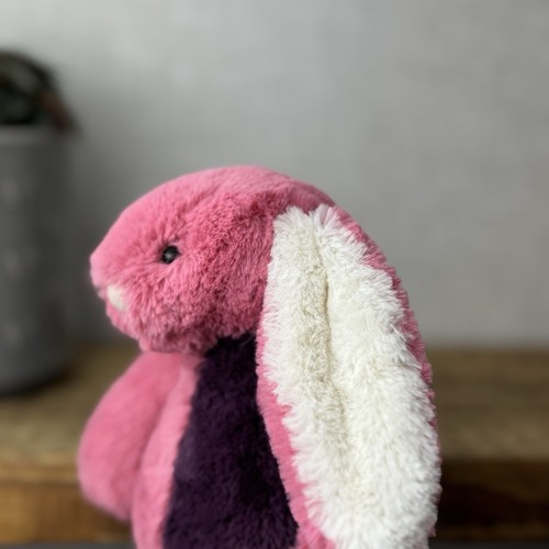 Jellycat Pequeño PERSONALIZADO Patchwork Bashful Bunny - Cerise, Ciruela y Crema Pequeño Conejito - Imagen 6 de 13