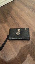 Guess Black Embossed Wristlet Clutch