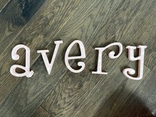 AVERY pink wooden wall letters - Girl bedroom / nursery decor