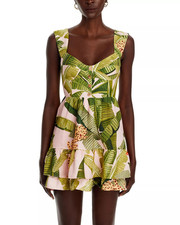 FARM Rio Banana Leaves Sleeveless Mini Dress MSRP $190