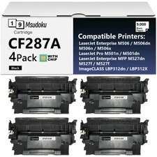 4PK CF287A 87A Black Laser Toner Cartridge Fits For HP LaserJet Enterprise M506n