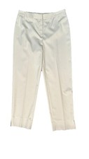 St John Pant Trouser Cream Stretch Slit Side Hem Crop Dress Sz 6 Career Work USA