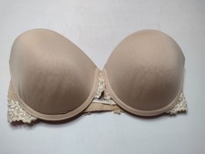 Wacoal Embrace Lace Underwire Strapless Push Up Bra 32D 854191 Beige ZZ