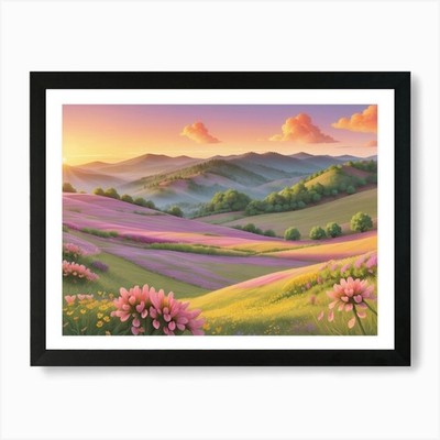3d Animation Style A Serene Landsca Framed Wall Art Poster Canvas Print Picture