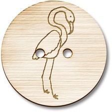 'Flamingo' Wooden Buttons (BT003190)
