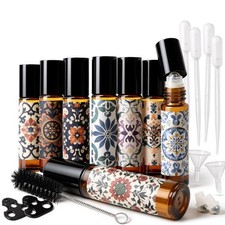 Roller Bottles for Essential Oils Roll On Bottles 10ml Glass - 8 Pack