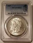 PCGS 1887 Morgan Silver Dollar MS62 Silhouette Label*