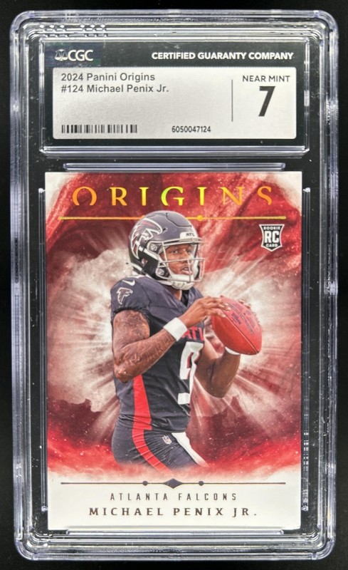 2024 Panini Origins Michael Penix Jr. Rookies RC Rookie #124 Falcons CGC 7