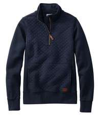 Women's Quilted Quarter-Zip Pullover, Classic Navy